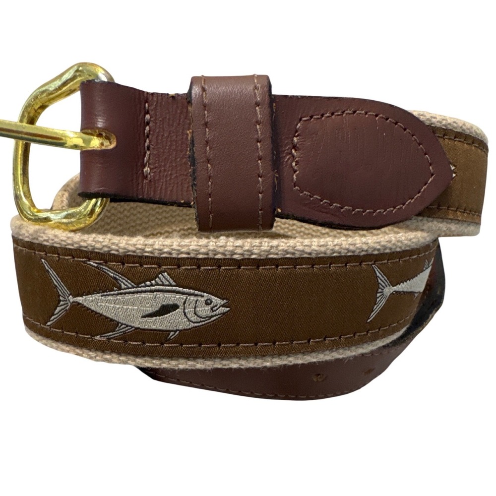 Zep-Pro Billfish Slam ribbon belt embroidered tuna brown ribbon tan canvas
36‎